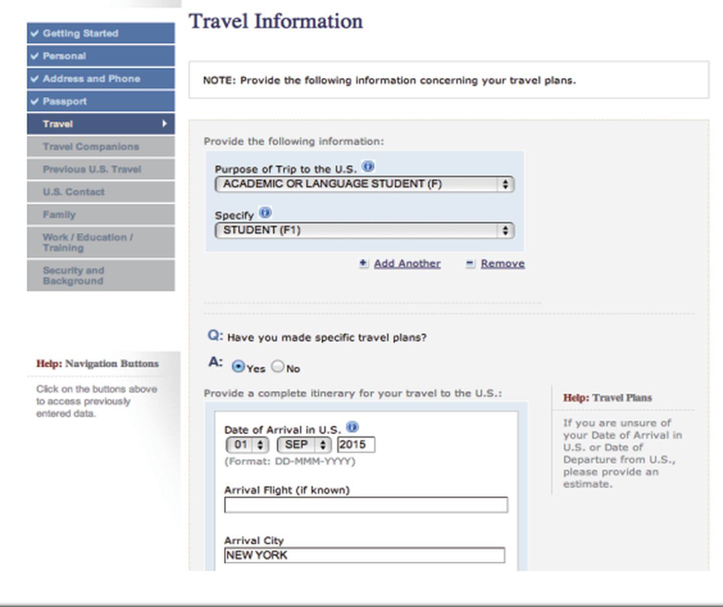 美国签证Travel Information
